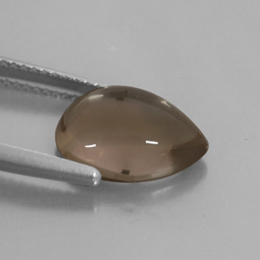 3.89克拉天然棕色烟晶，透明，12.7×9毫米，透明/半透明