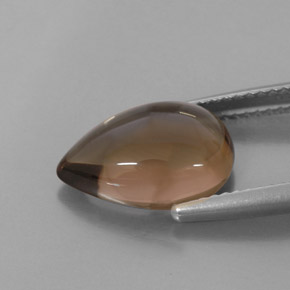 4.06克拉天然棕色烟晶，透明，13.2×9.1毫米，透明/半透明