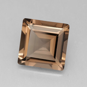 4.06克拉天然棕色烟晶，方形，10.1×10毫米，VVS-VS