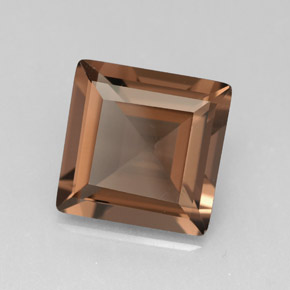 3.83克拉天然棕色烟晶，方形，10.1×10毫米，VVS-VS