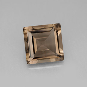 4.16克拉天然棕色烟晶，方形，10×10毫米，VVS-VS