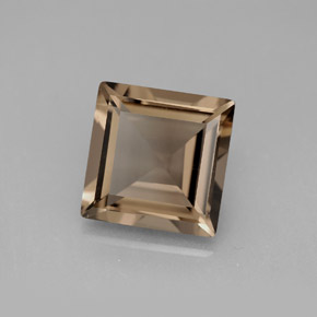 4.16克拉天然棕色烟晶，方形，10×10毫米，VVS-VS