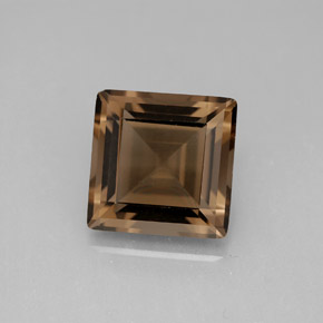 4.28克拉天然棕色烟晶，方形，10.1×10.1毫米，VVS-VS