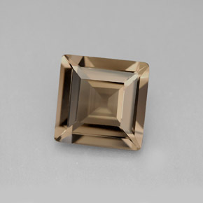 3.61克拉天然棕色烟晶，方形，10×10毫米，VVS-VS