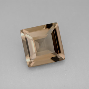 3.61克拉天然棕色烟晶，方形，10×10毫米，VVS-VS