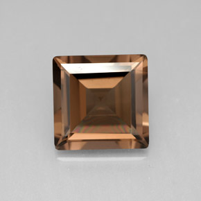 3.86克拉天然棕色烟晶，方形，9.9×9.9毫米，VVS-VS