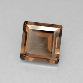 3.86克拉天然棕色烟晶，方形，9.9×9.9毫米，VVS-VS