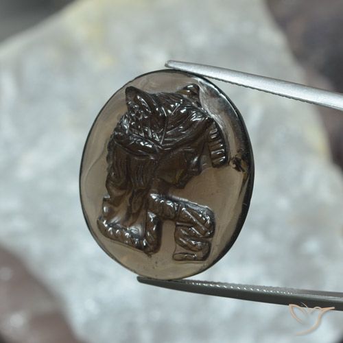 28.30ct 天然 中褐色 烟晶, 椭圆形, 半透明