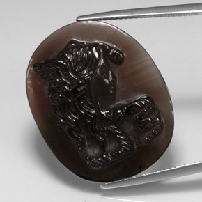 28.94克拉天然棕色烟晶，透明，27.3×22.2毫米，透明/半透明