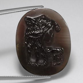 28.94克拉天然棕色烟晶，透明，27.3×22.2毫米，透明/半透明
