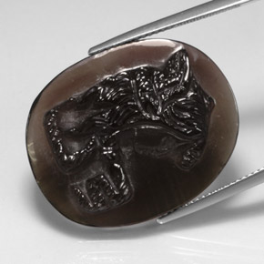 28.94克拉天然棕色烟晶，透明，27.3×22.2毫米，透明/半透明