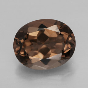 2.41克拉天然棕色烟晶，椭圆形切割，10×8.1毫米，VVS