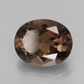 2.41克拉天然棕色烟晶，椭圆形切割，10×8.1毫米，VVS