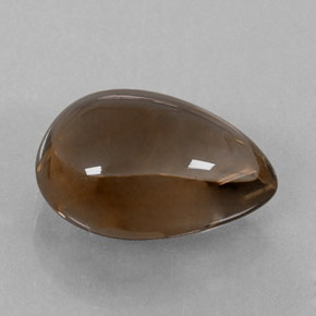4.03克拉天然棕色烟晶，梨形，12.7×8.9毫米，透明