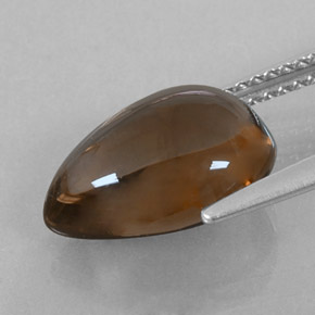 4.03克拉天然棕色烟晶，梨形，12.7×8.9毫米，透明