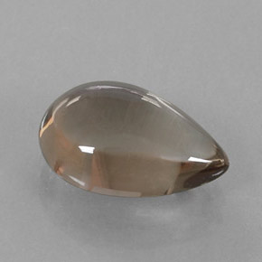3.17克拉天然棕色烟晶，梨形，12.4×8.3毫米，透明