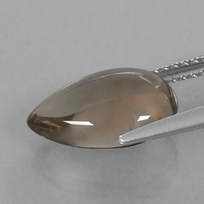 3.17克拉天然棕色烟晶，梨形，12.4×8.3毫米，透明