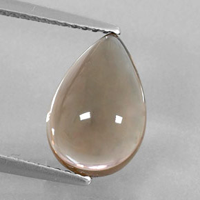 3.68克拉天然棕色烟晶，梨形，12×8.2毫米，透明
