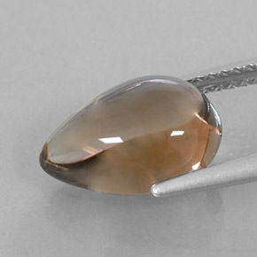 3.68克拉天然棕色烟晶，梨形，12×8.2毫米，透明