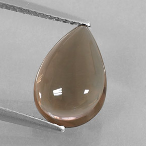 3.04克拉天然棕色烟晶，梨形，11.8×8.1毫米，透明
