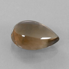 3.04克拉天然棕色烟晶，梨形，11.8×8.1毫米，透明