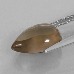 3.04克拉天然棕色烟晶，梨形，11.8×8.1毫米，透明