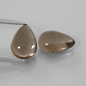 天然棕色烟晶，梨形，9.7×7.1毫米，透明