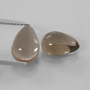 天然棕色烟晶，梨形，10×7.1毫米，透明