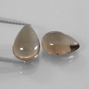 天然棕色烟晶，梨形，10×7.1毫米，透明