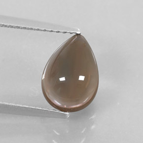 2.51克拉天然棕色烟晶，梨形，10.2×7.3毫米，透明