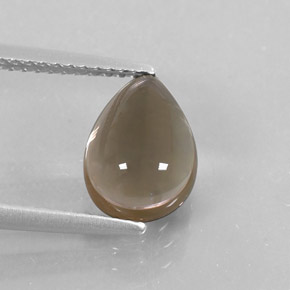 2.34克拉天然棕色烟晶，梨形，10×7.3毫米，透明