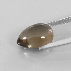 2.34克拉天然棕色烟晶，梨形，10×7.3毫米，透明