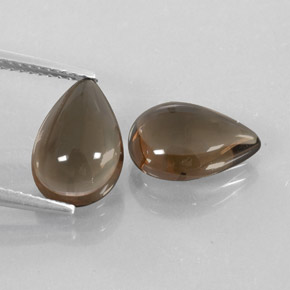 天然棕色烟晶，梨形，11.7×8.2毫米，透明