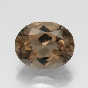 2.57克拉天然棕色烟晶，椭圆形切割，10.1×8.1毫米，VVS-VS