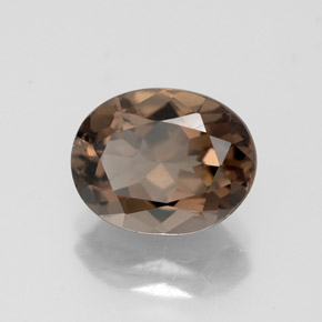 2.54克拉天然棕色烟晶，椭圆形切割，10×7.9毫米，VVS-VS