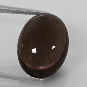 14.26克拉天然棕色烟晶，椭圆形切割，18.1×13.3毫米，透明