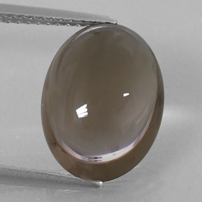 6.43克拉天然棕色烟晶，椭圆形切割，14×10.3毫米，透明