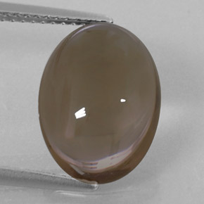 5.88克拉天然棕色烟晶，椭圆形切割，14×10.2毫米，透明