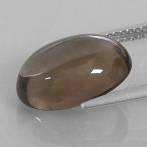 5.88克拉天然棕色烟晶，椭圆形切割，14×10.2毫米，透明