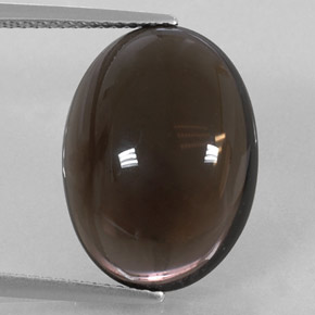 11.90克拉天然棕色烟晶，椭圆形切割，17.7×13毫米，透明