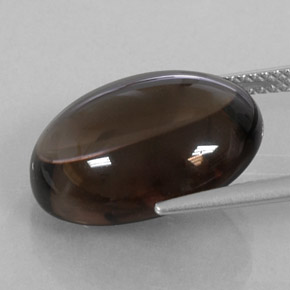 11.87克拉天然棕色烟晶，椭圆形切割，17.4×13.1毫米，透明