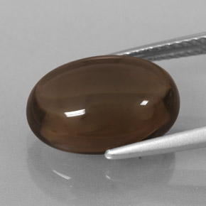 6.70克拉天然棕色烟晶，椭圆形切割，14×10.2毫米，透明