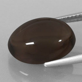 6.71克拉天然棕色烟晶，椭圆形切割，14.2×10.1毫米，透明