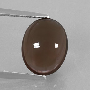 3.06克拉天然棕色烟晶，椭圆形切割，11.1×8.8毫米，透明