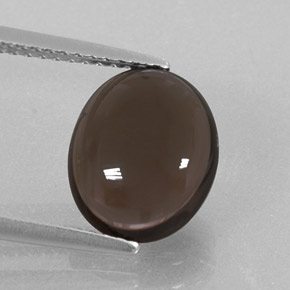 2.88克拉天然棕色烟晶，椭圆形切割，10.8×8.9毫米，透明