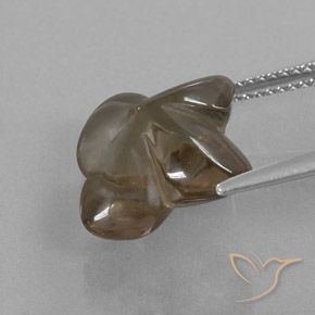 7.84克拉天然烟晶，花形切割，透明/半透明