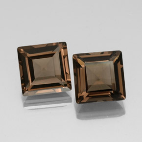天然棕色烟晶，方形，10.1×10.1毫米，VS