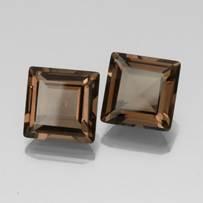 天然棕色烟晶，方形，10.1×10.1毫米，VS