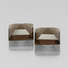 天然棕色烟晶，方形，10.1×10.1毫米，VS