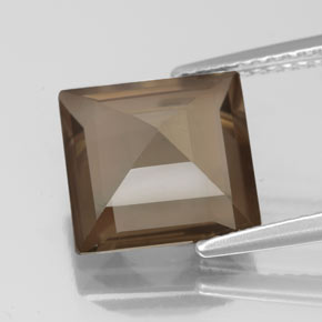 3.49克拉天然棕色烟晶，方形，10×10毫米，VS-SI
